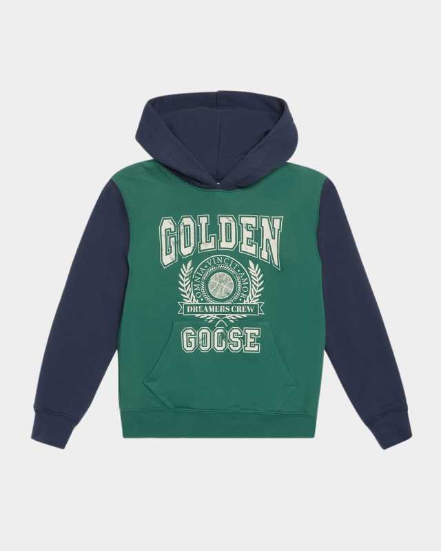 Boy's Journey Bicolor Logo Crest Hoodie, Size 4-12